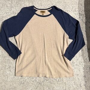 The Foundry Supply Co. Tan and Navy Long Sleeve Shirt